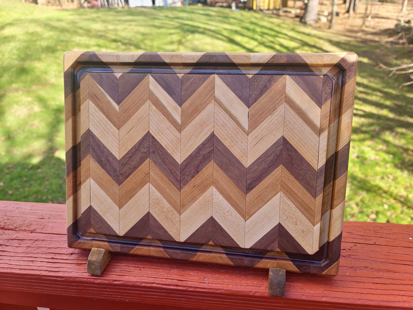 Cutting Board - Chevron Pattern with Epoxy Protected Juice Groove