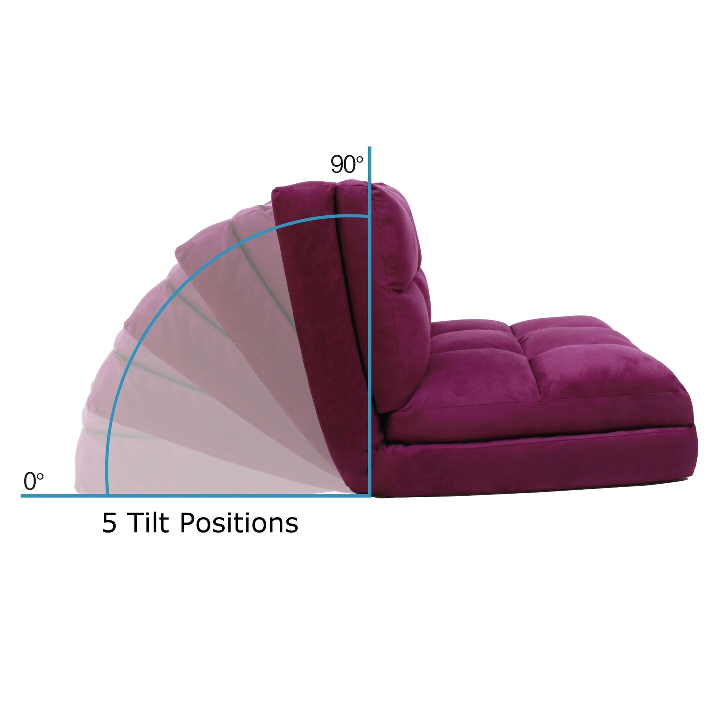 Microsuede Convertible Flip Floor Chair Sleeper