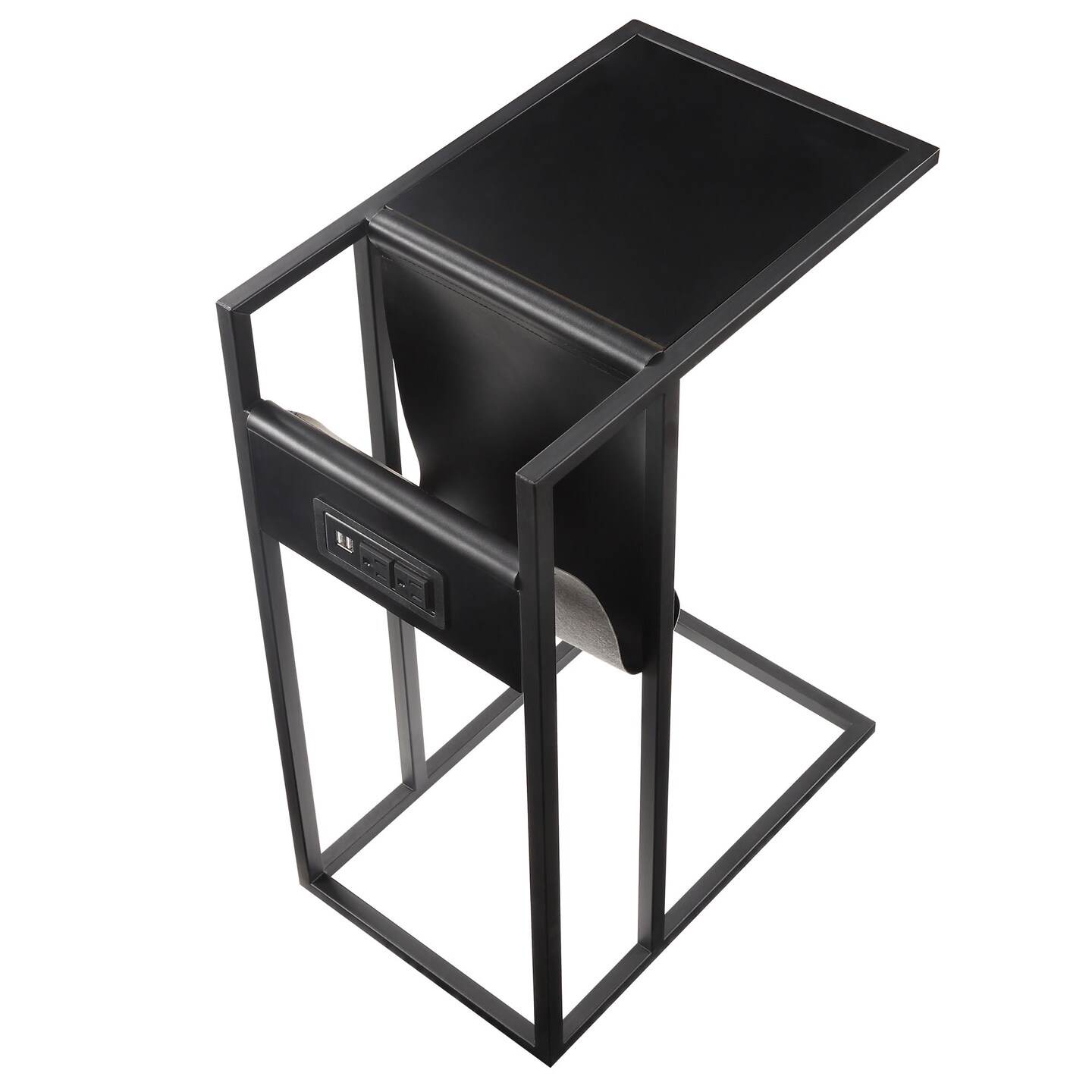 Tregal C-Table with Magazine Holder, USB Port &#x26; Wall Plug