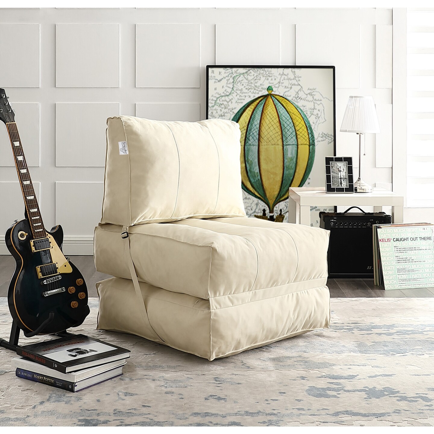 Cloudy Nylon Bean Bag Chair/ Foam Sofa/ Lounge Convertable Chair/ Sleeper Chair/ Memory Foam Sofa/ Flip Chair
