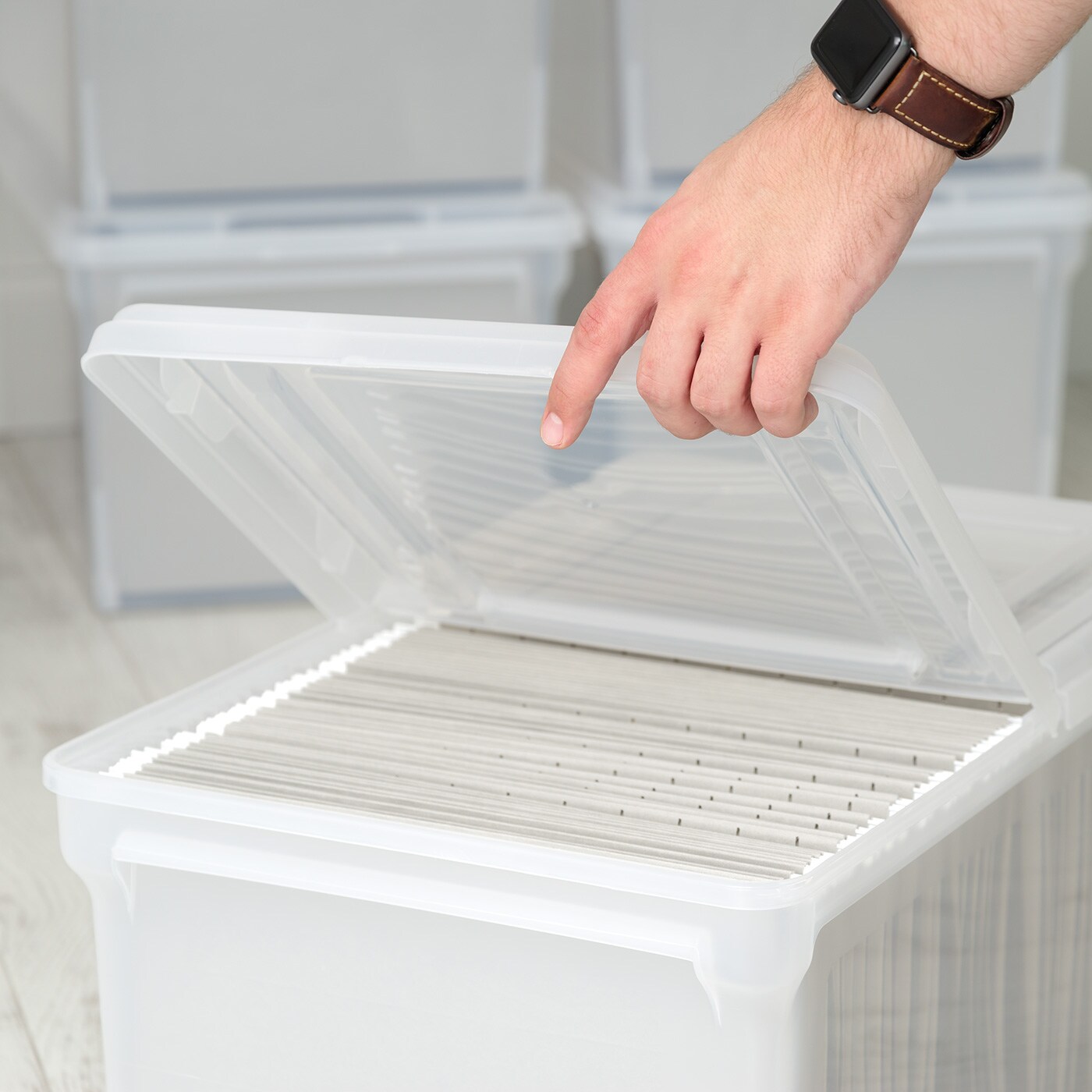 IRIS USA Letter Legal Size Plastic File Box, Home Organizing Storage Container
