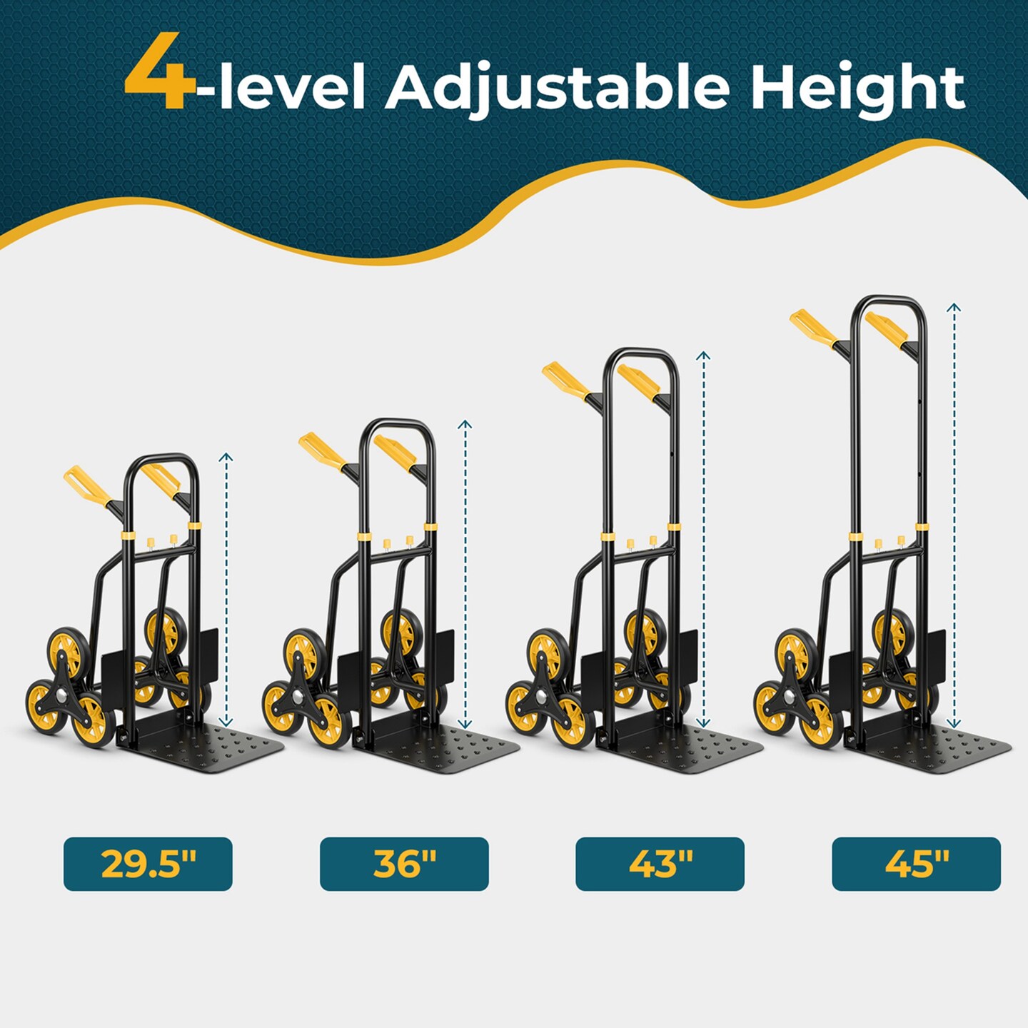 Costway Stair Climber Hand Truck with Telescoping Handle and Rubber Wheels 350 Lb Capacity