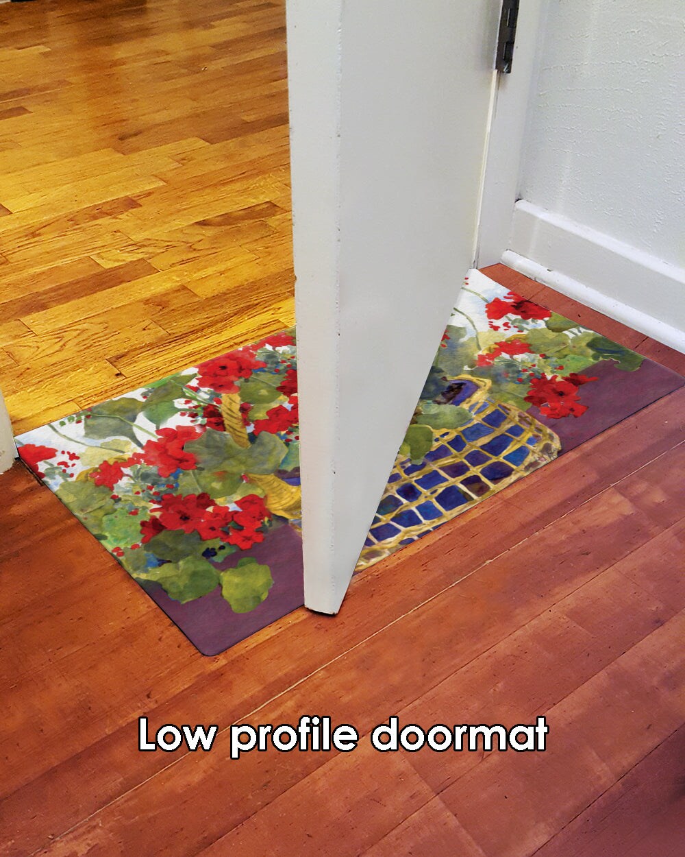 Geranium Basket Door Mat (18 x 30&#x22;)