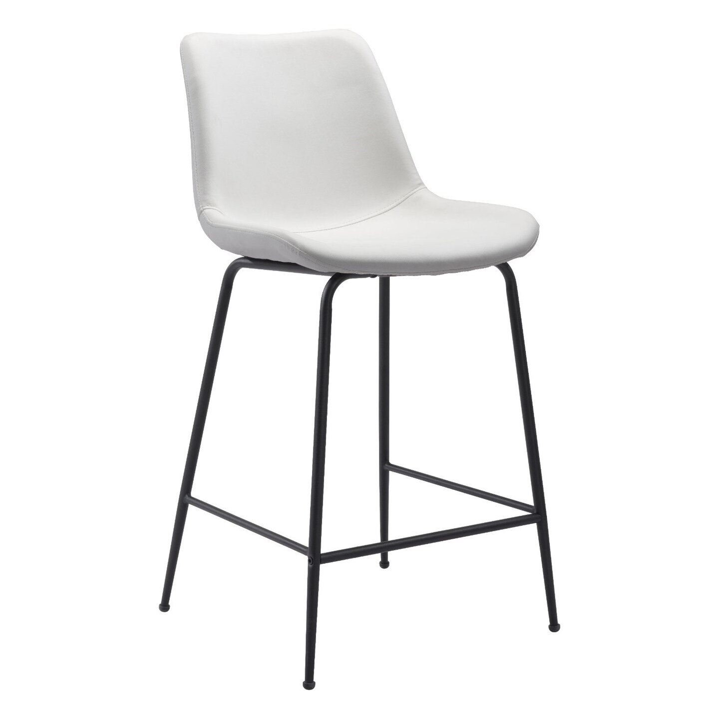 Modern Home 38.5&#x22; White and Black Upholstered Counter Chair