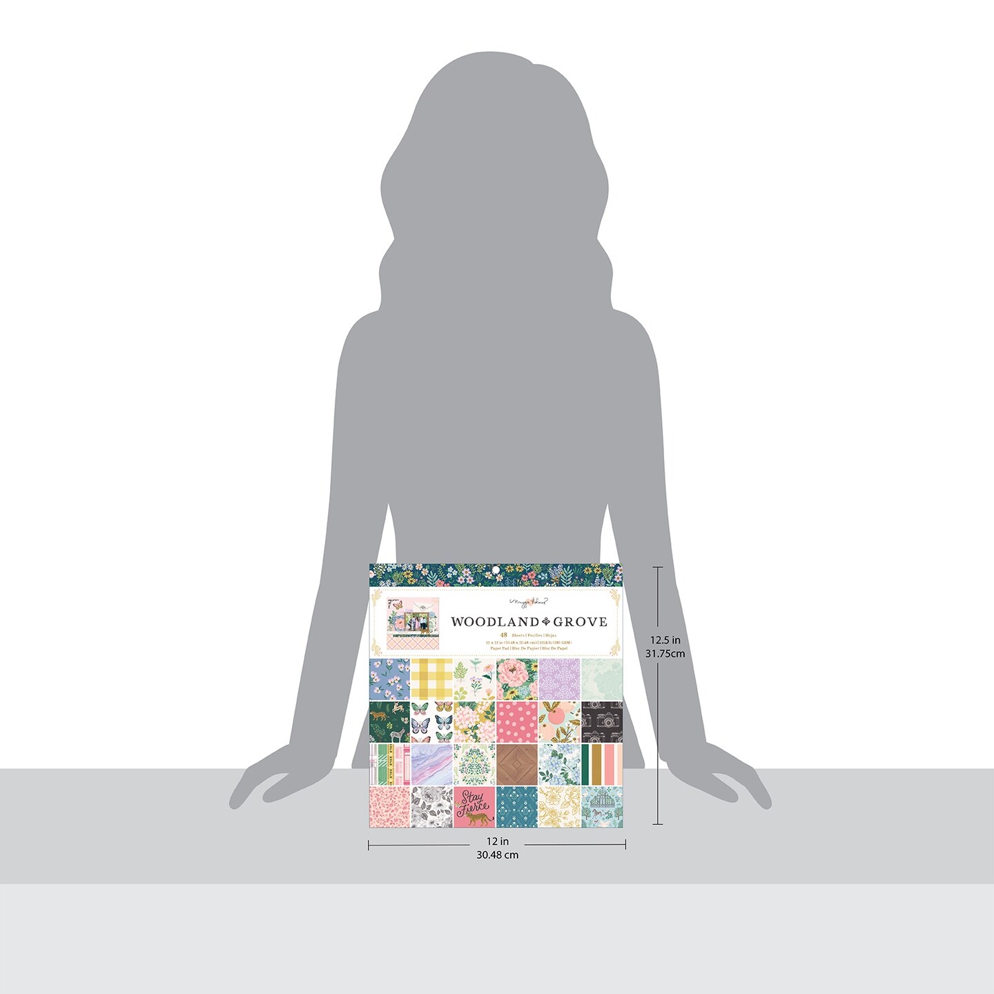 American Crafts Single-Sided Paper Pad 12"X12" 48/Pkg-Maggie Holmes Woodland Grove