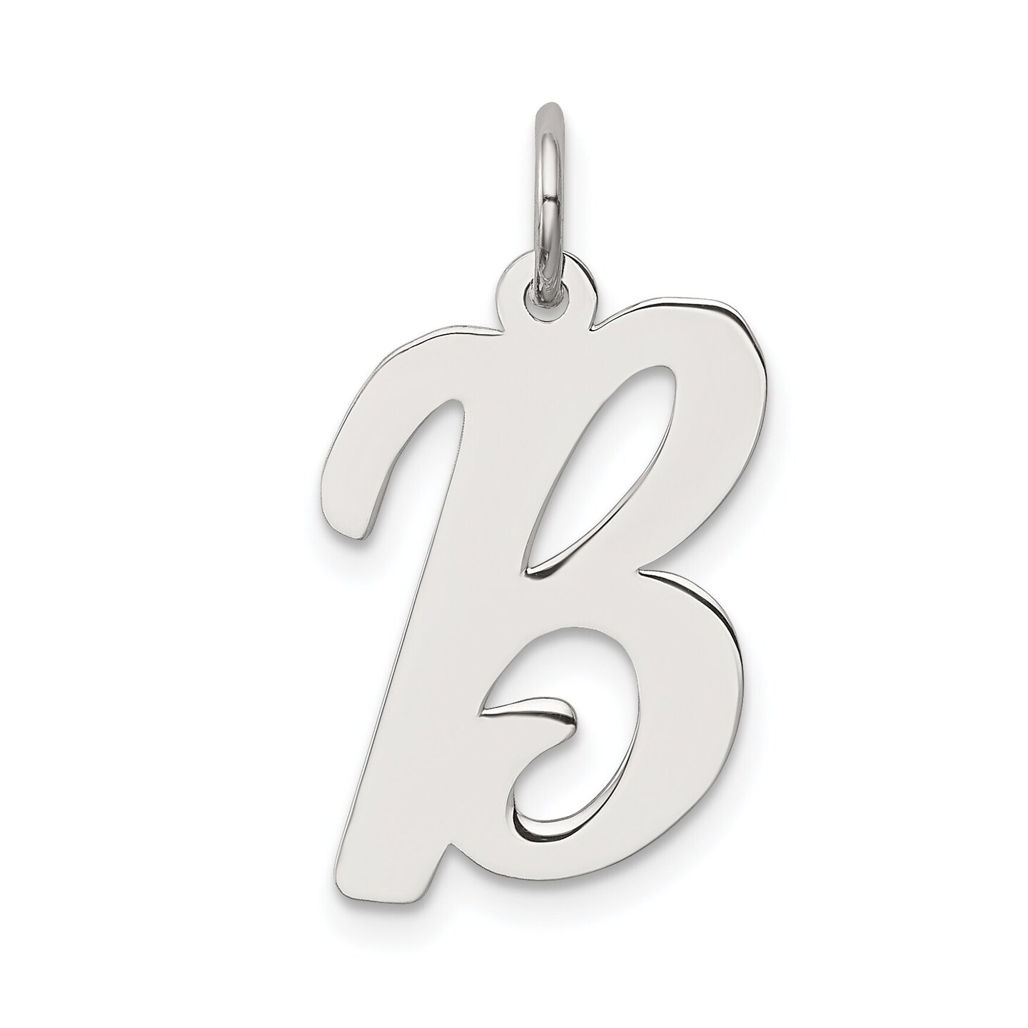 Sterling Silver Large Script Initial Letter B Charm Jewerly 21mm x 12mm