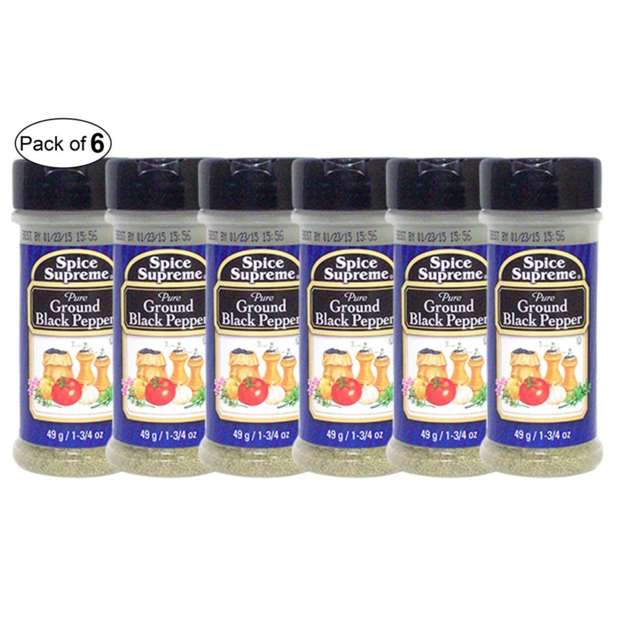Spice Supreme - Pure Ground Black Pepper (49g) (Pack of 6)