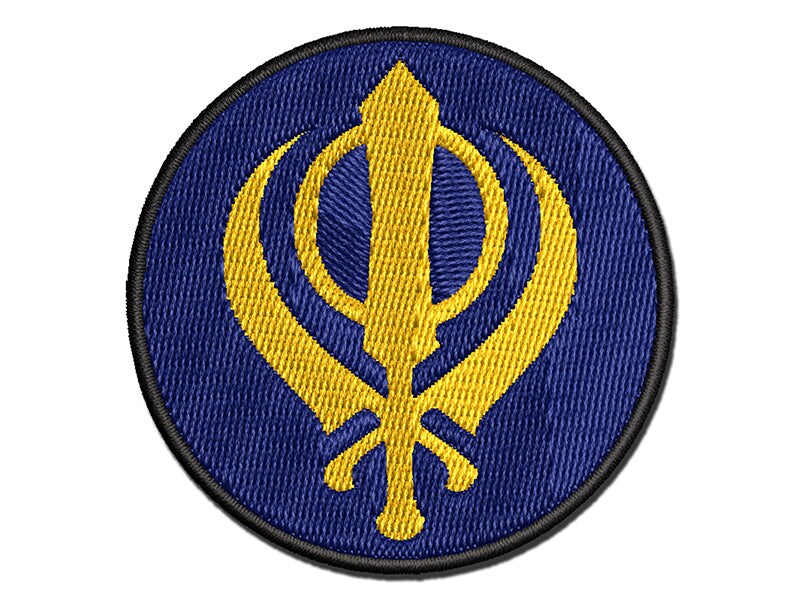 Sikh Khanda Indian Punjab Religious Symbol Multi-Color Embroidered Iron ...