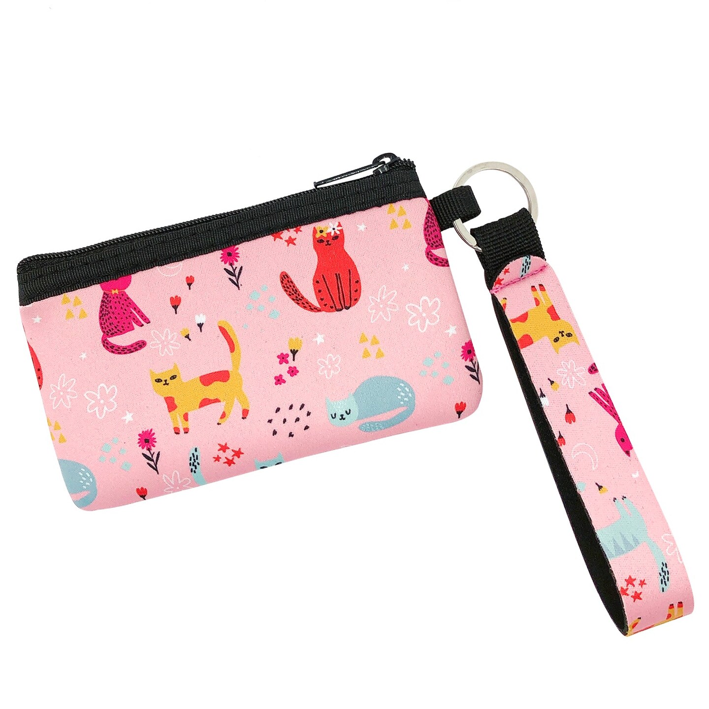 Wrapables Neoprene Mini Wristlet Wallet / Credit Card ID Holder with Lanyard