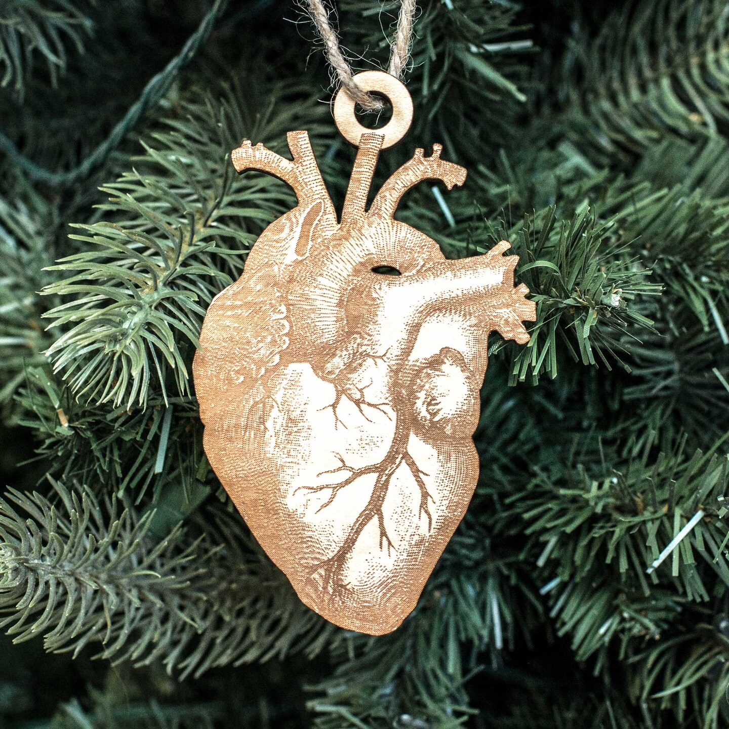 Ornament - Heart - Raw Wood 3x4in Ornament - Heart - Raw Wood 3x4in