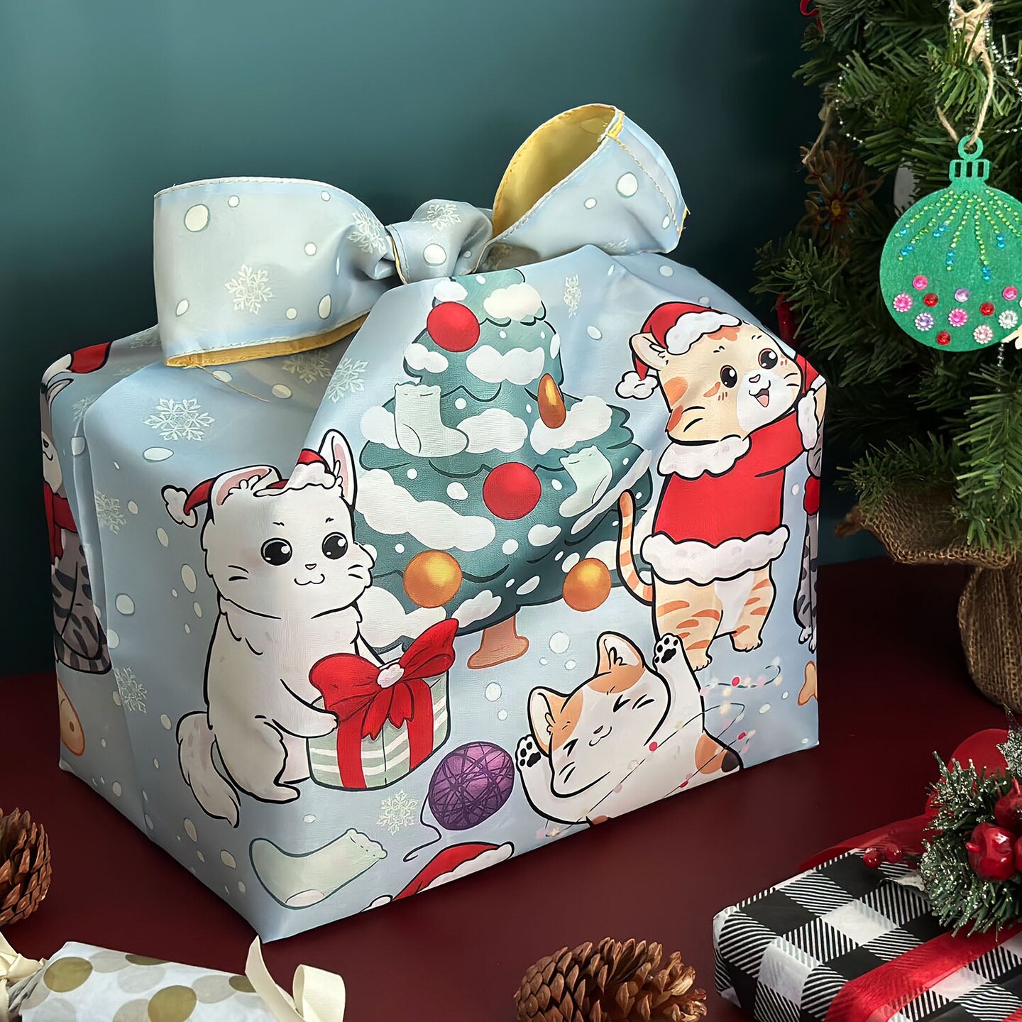 Wrapables Christmas Holiday AllyBag Collection Reusable Shopping Bag