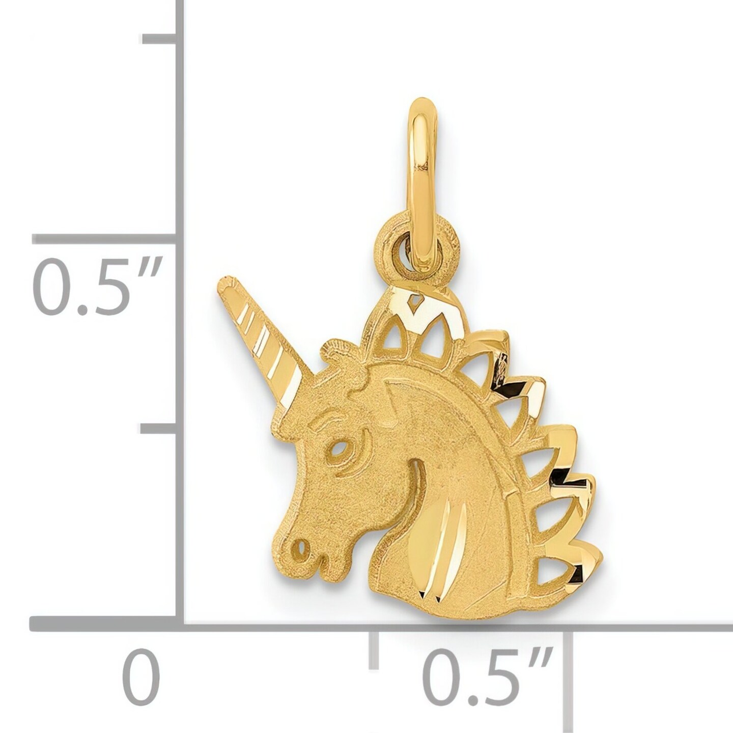 14K Yellow Gold Unicorn Charm Pendant FindingKing Jewerly 16mm x 13mm
