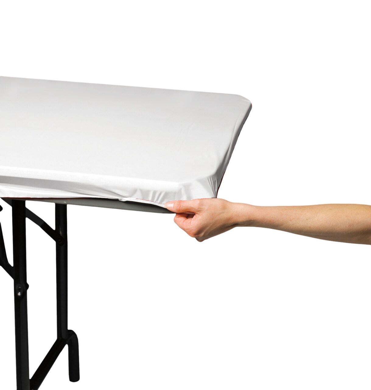 Party Central Club Pack of 12 White Stay Put Disposable Plastic Picnic Party Table Covers 72&#x22;