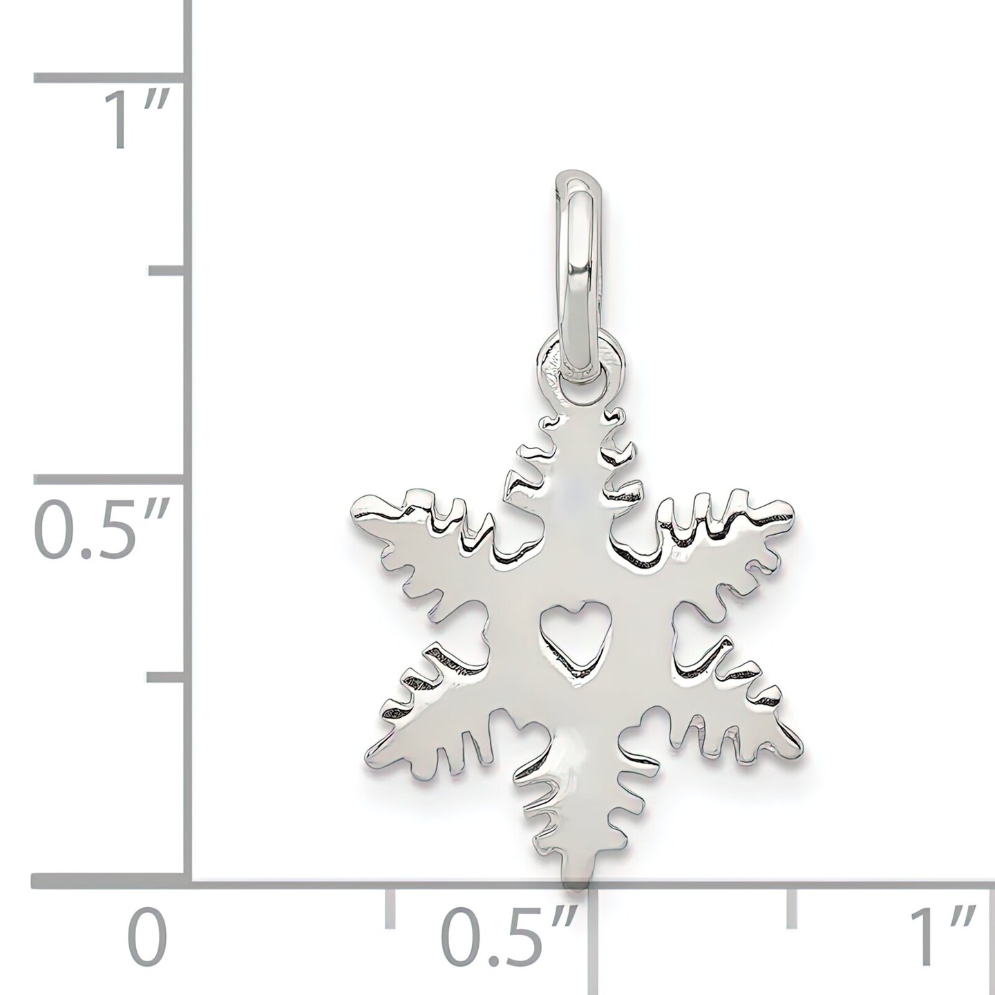 Sterling Silver Snowflake Charm Pendant Winter Jewelry 22mm x 15mm