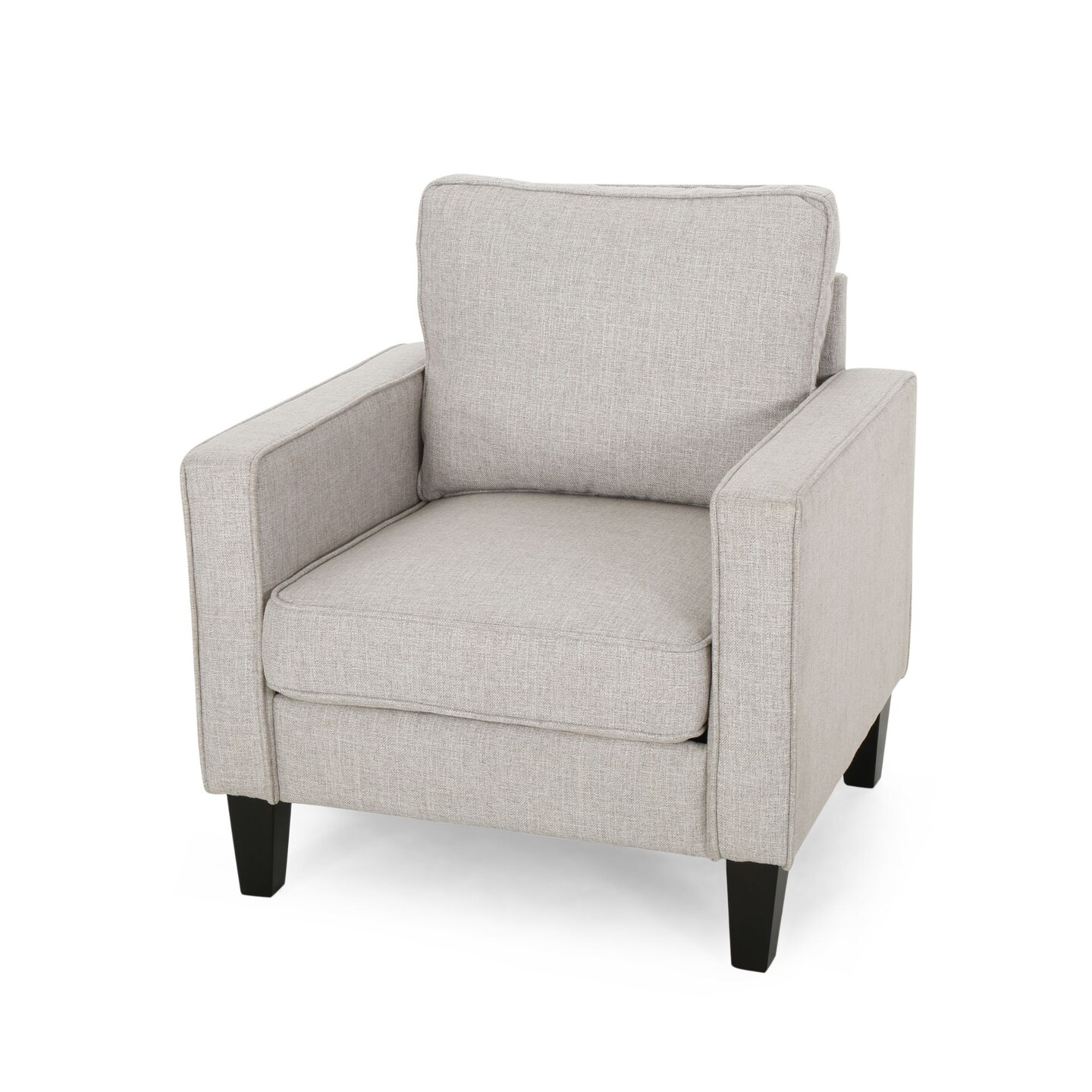 Contemporary Home Living 35.25&#x22; Beige and Brown Contemporary Low Profile Club Chair