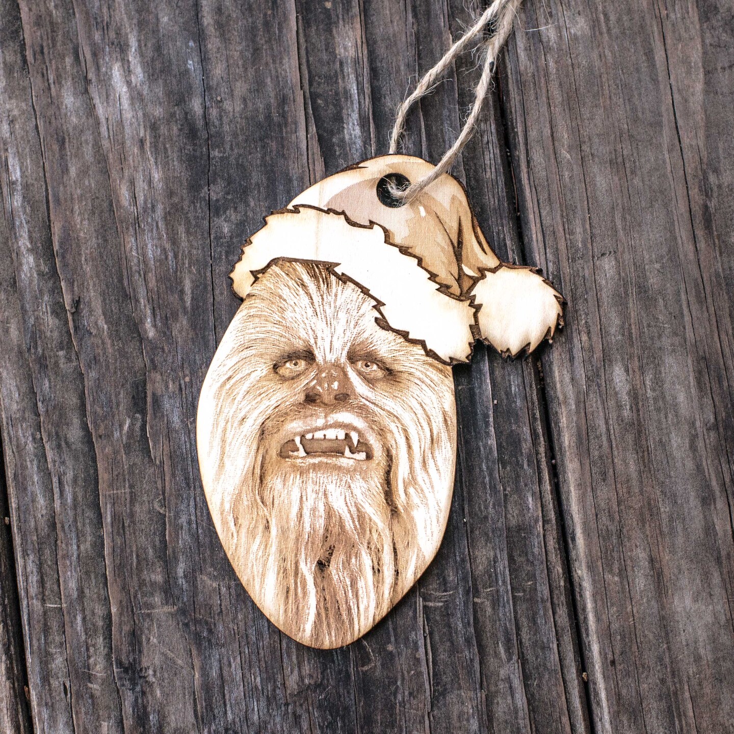 Ornament - Santabacca - Raw Wood 4x5in Ornament - Santabacca - Raw Wood 4x5in