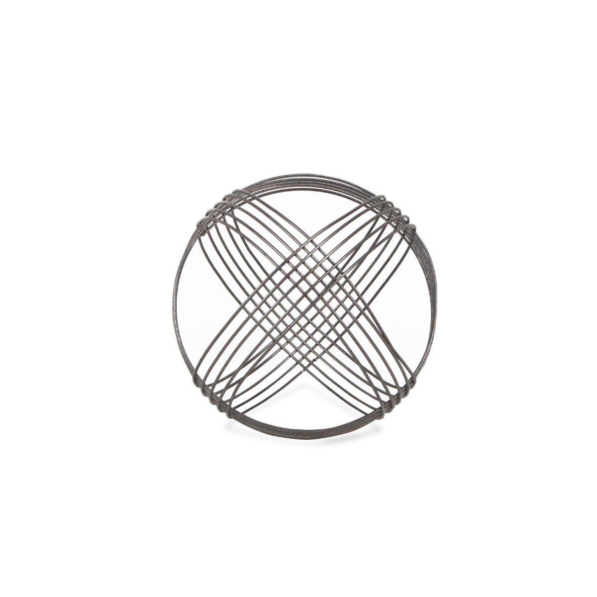 Contemporary Home Living 8.25" Silver Large Abstract Linear Orbs