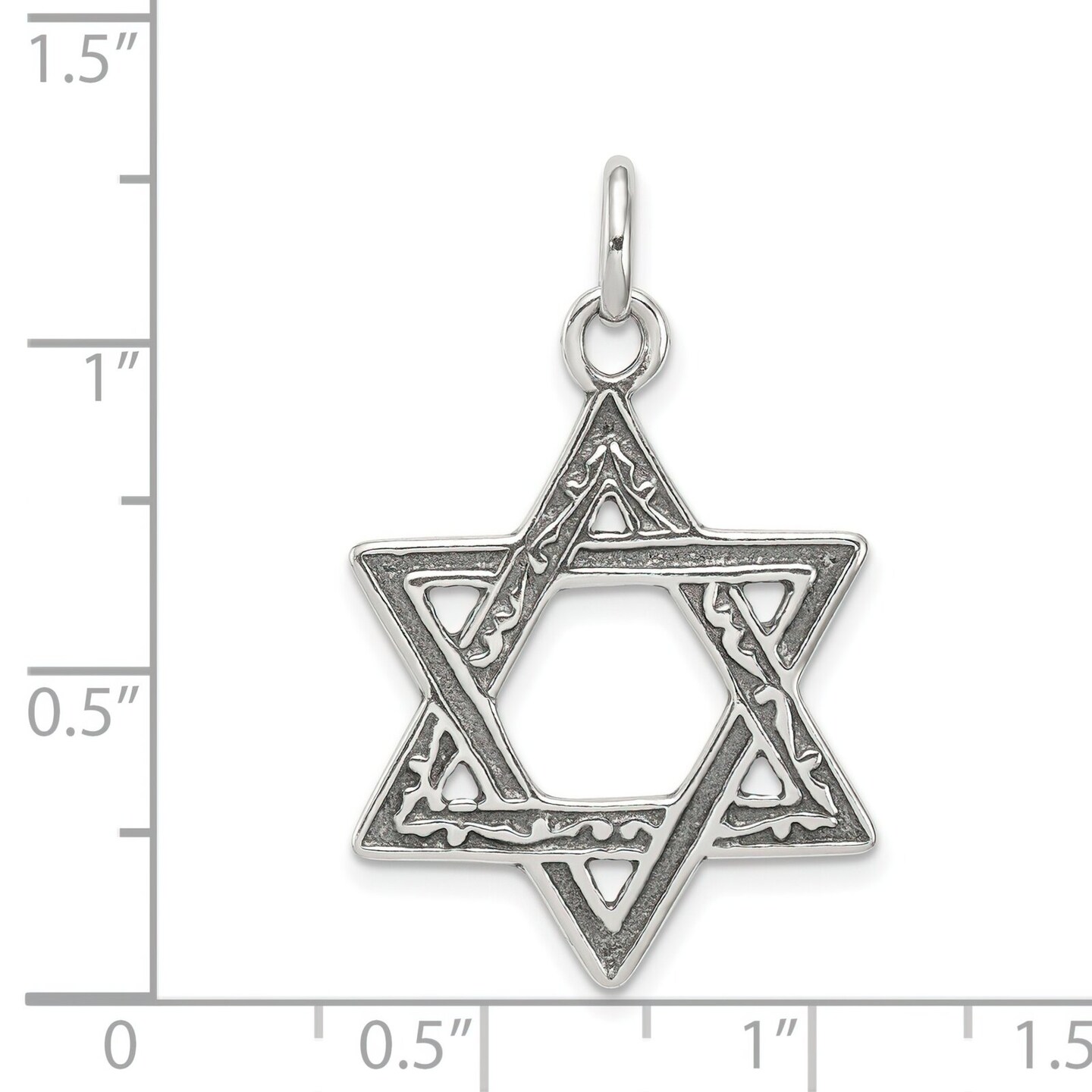 Sterling Silver Star of David Charm Jewerly 28mm x 20mm