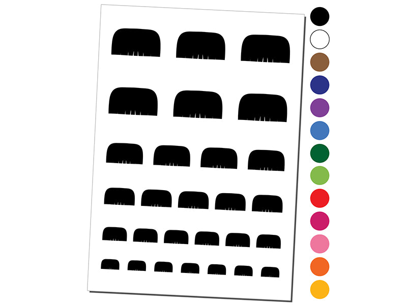 Toothbrush Mustache Moustache Silhouette Temporary Tattoo Water Resistant Fake Body Art Set Collection