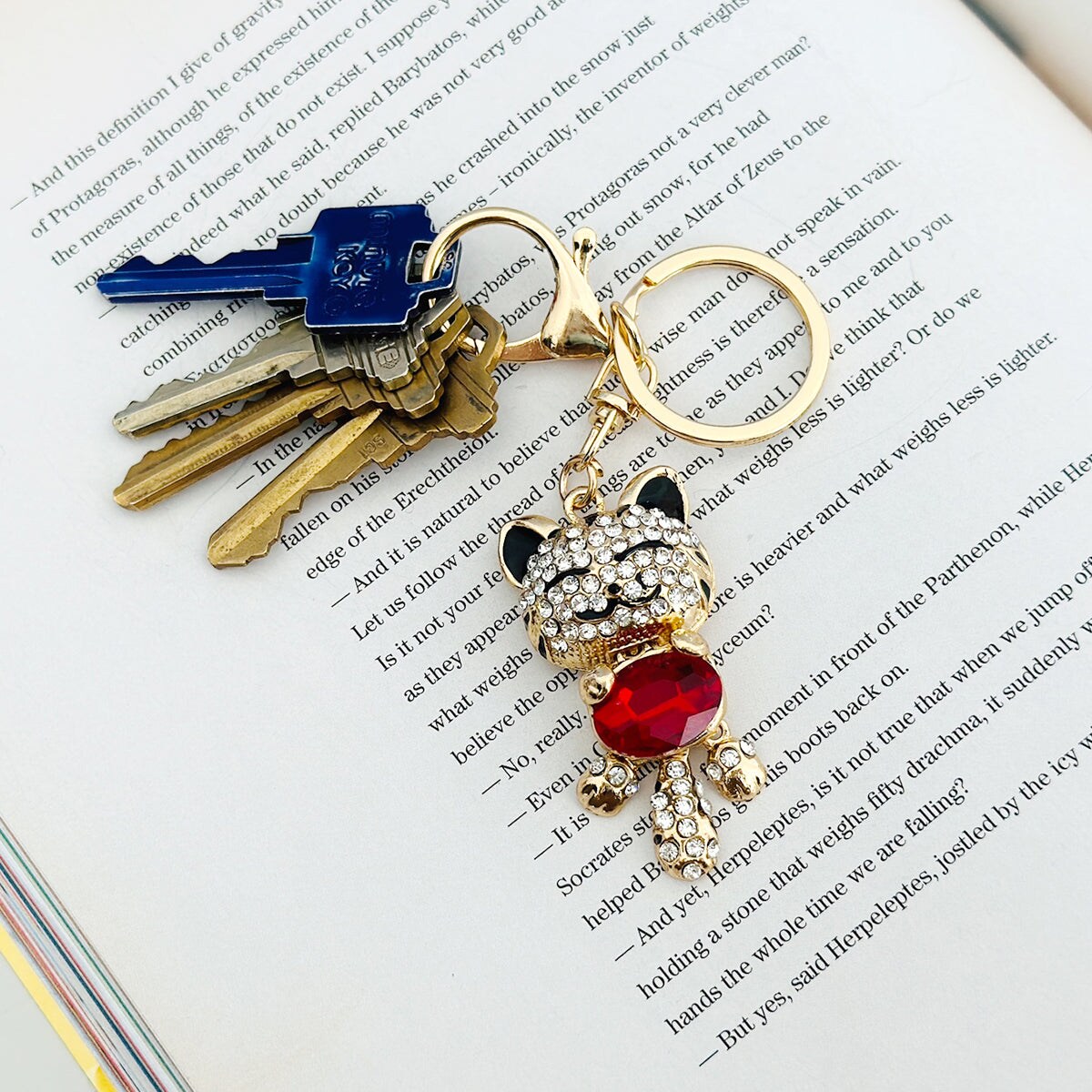 Wrapables Crystal Bling Key Chain Keyring with Tassel Car Purse Handbag Pendant