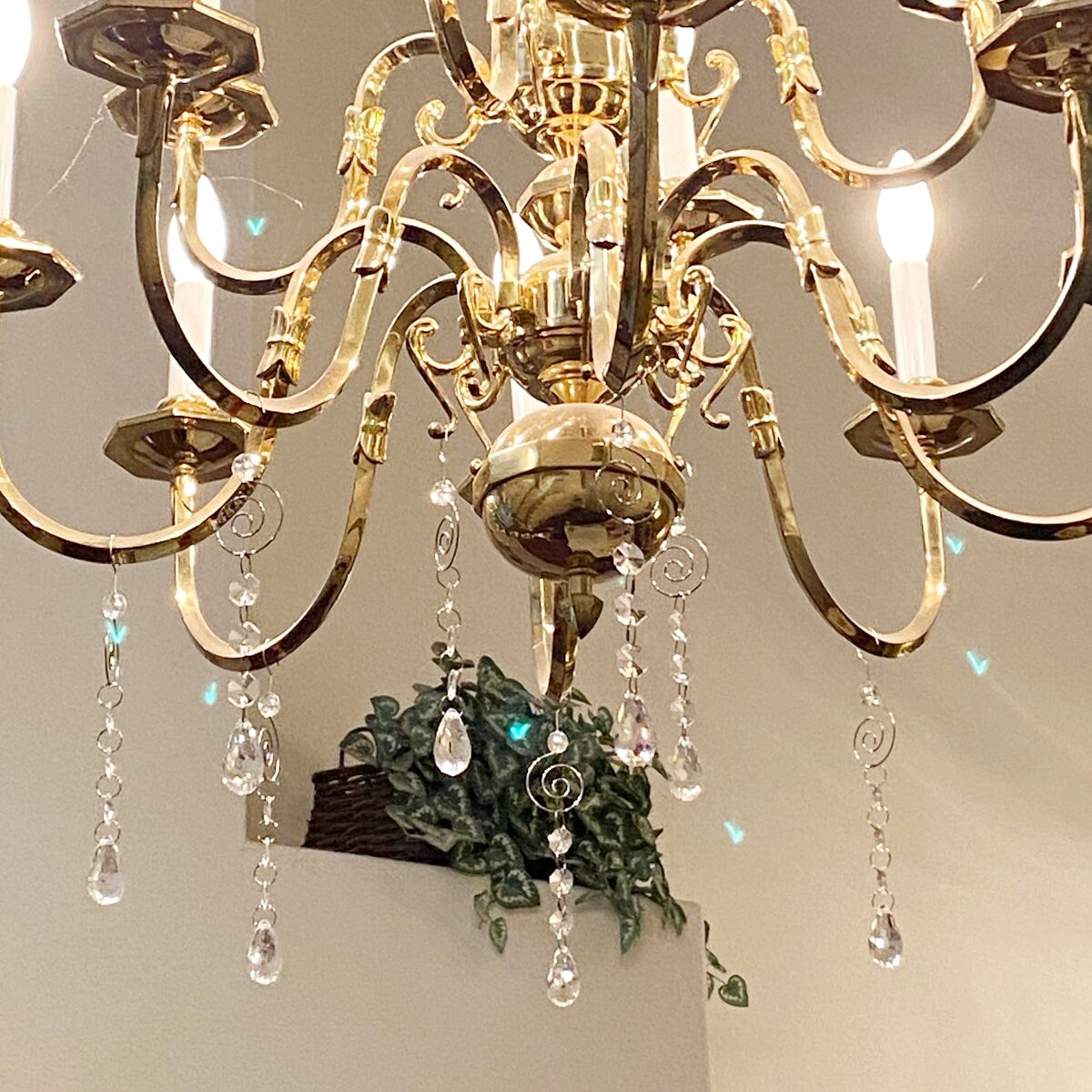 4-Pack Acrylic Crystal Chandelier Christmas Hanging Ornaments – Clear/Silver