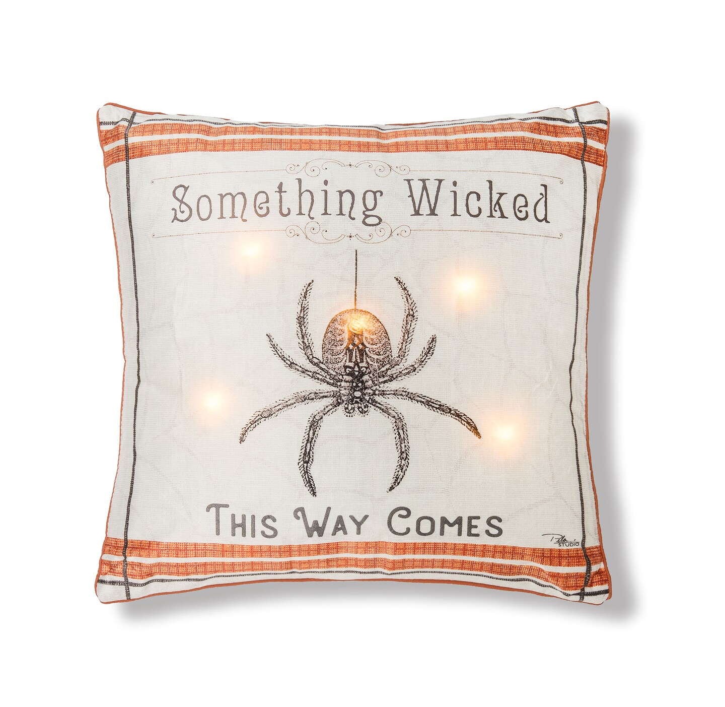 18&#x22; x 18&#x22; Wicked Spider Light-Up LED Halloween Throw Pillow