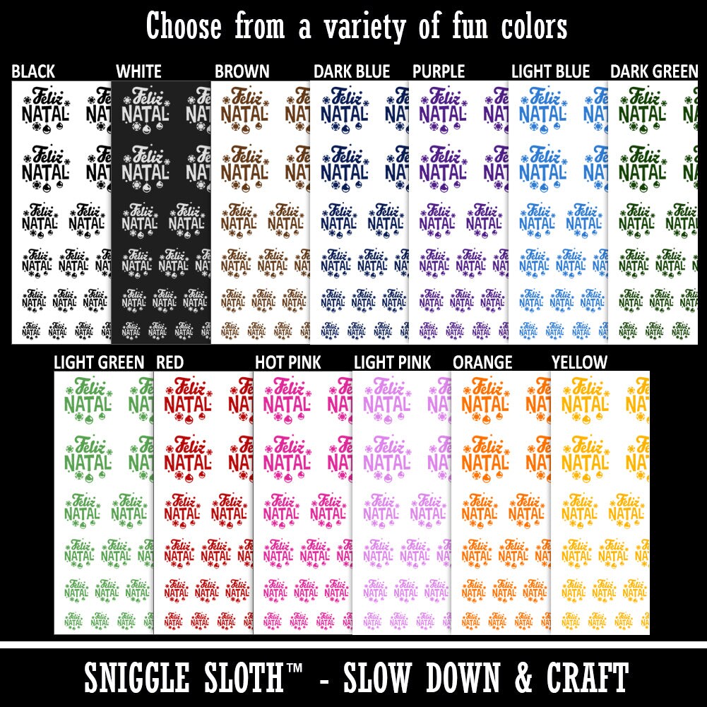 Feliz Natal Portuguese with Christmas Ornaments and Snowflakes Temporary Tattoo Water Resistant Set Collection