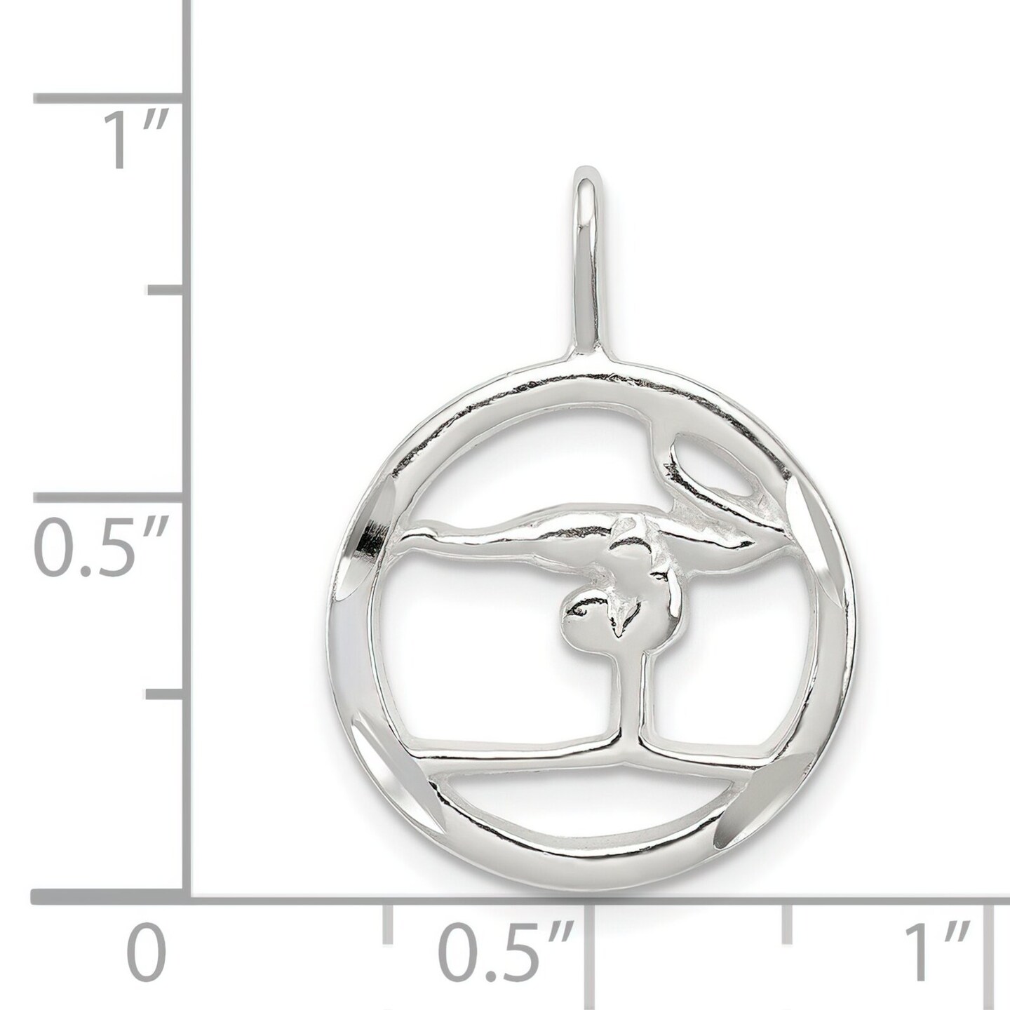 Sterling Silver Gymnastics Charm Gymnast FindingKing Jewerly 23mm x 17mm
