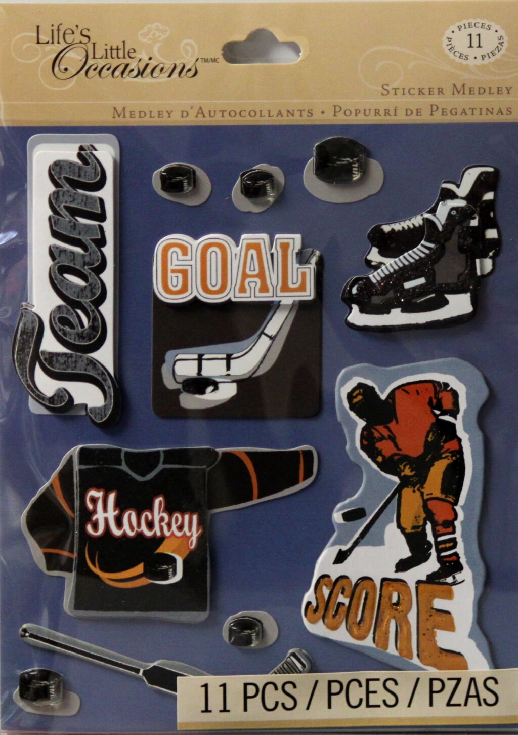 K &#x26; Company Life&#x27;s Little Occasions Hockey Dimensional Stickers Medley