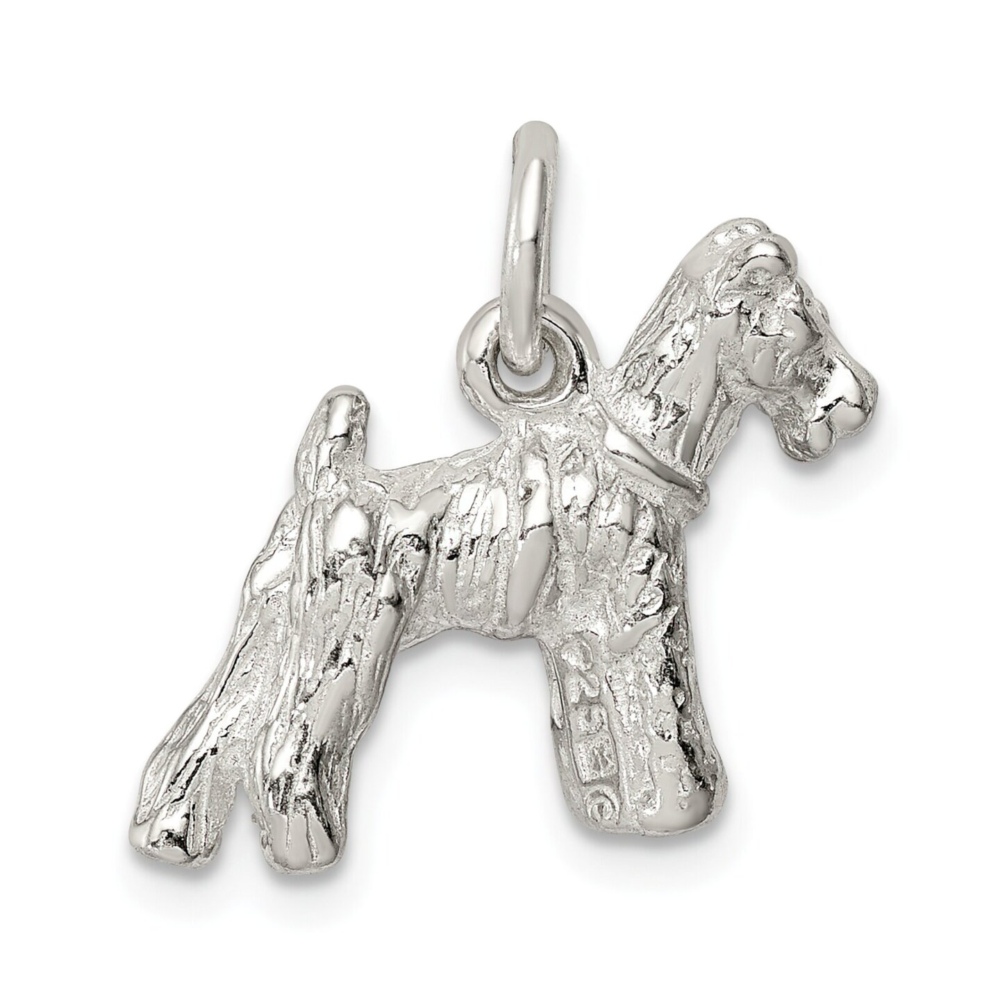 Sterling Silver Schnauzer Charm Pendant Dog Jewelry 16mm x 19mm