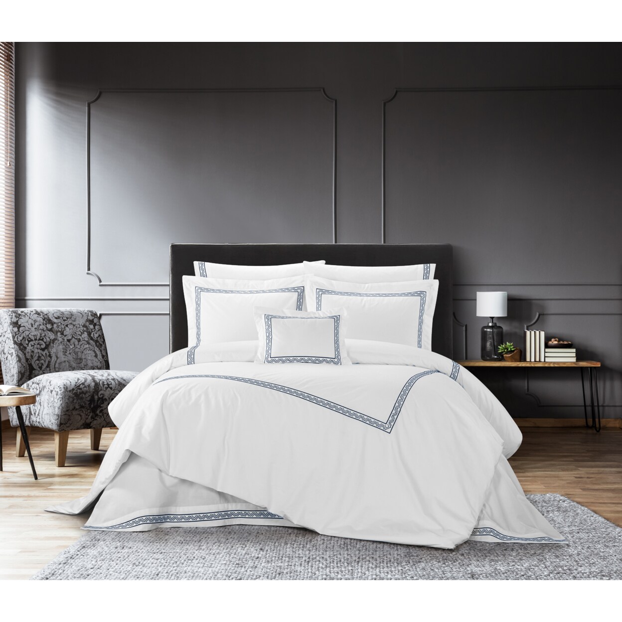 Chic Home Crete 4 Piece Cotton Comforter Set Embroidered Hotel Collection