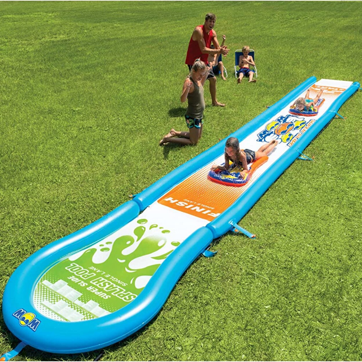WOW Watersports WOW Sports Single Lane Backyard Lawn Slide with Attached Pool