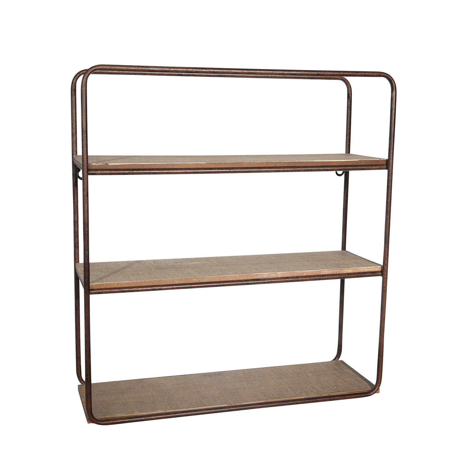 Kingston Living 19&#x22; Brown and Bronze Solid 3 Tier Wall Shelf