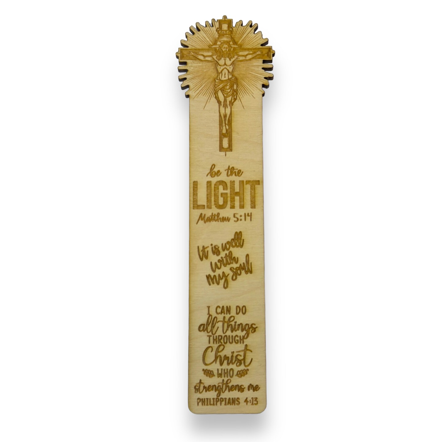 Bookmark - It is all well with my soul - Birch wood Jesus Religious