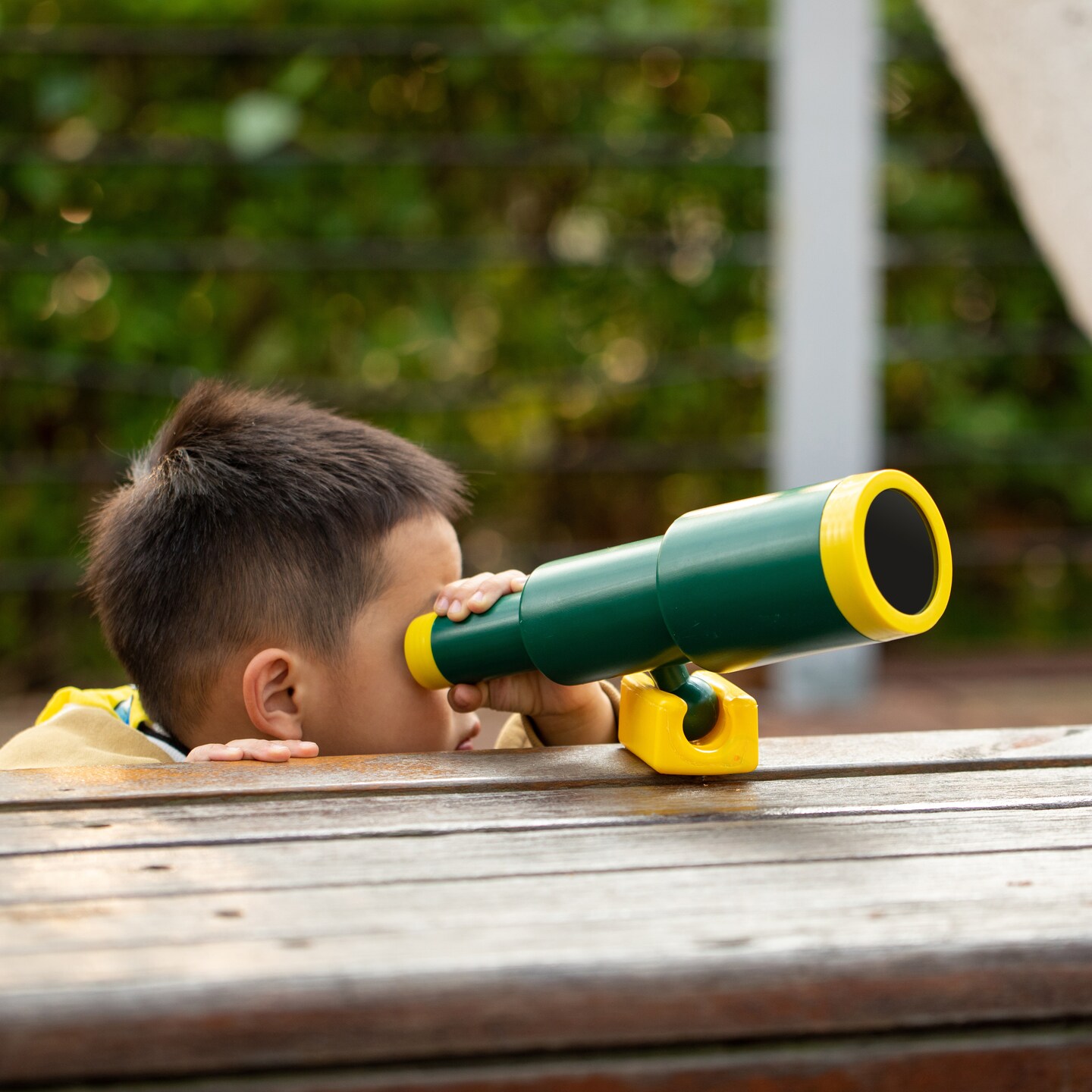 Green and Yellow Plastic Outdoor Gym Playground Pirate Ship Telescope, Treehouse Toy Accessories Binocular for Kids