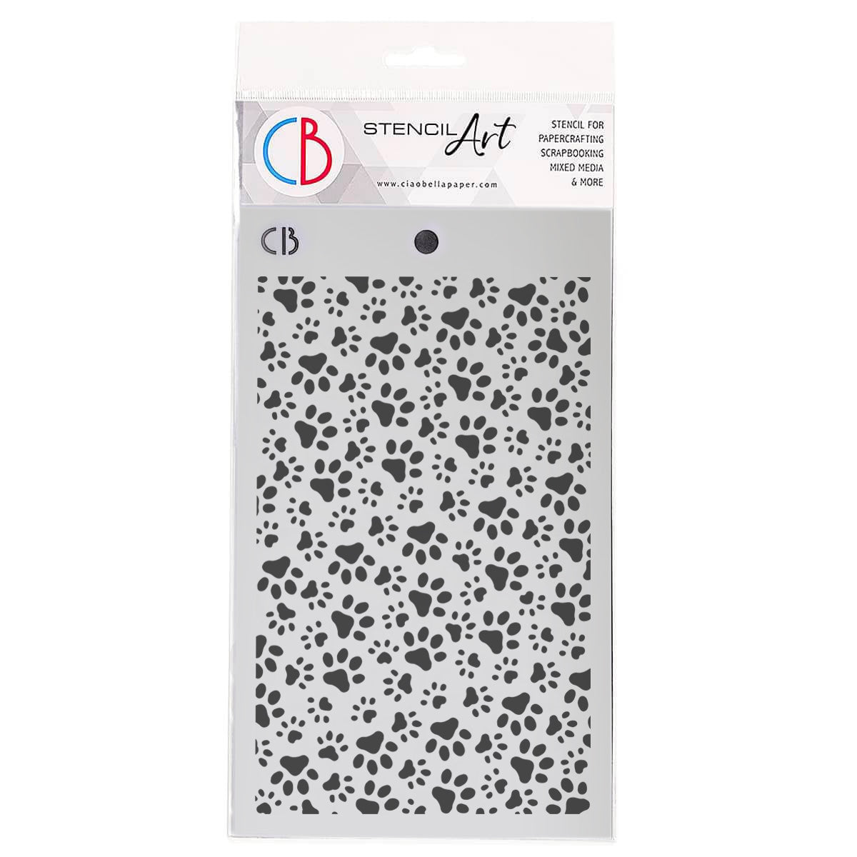 Ciao Bella  Texture Stencil 5&#x22;x8&#x22; Doggy Prints