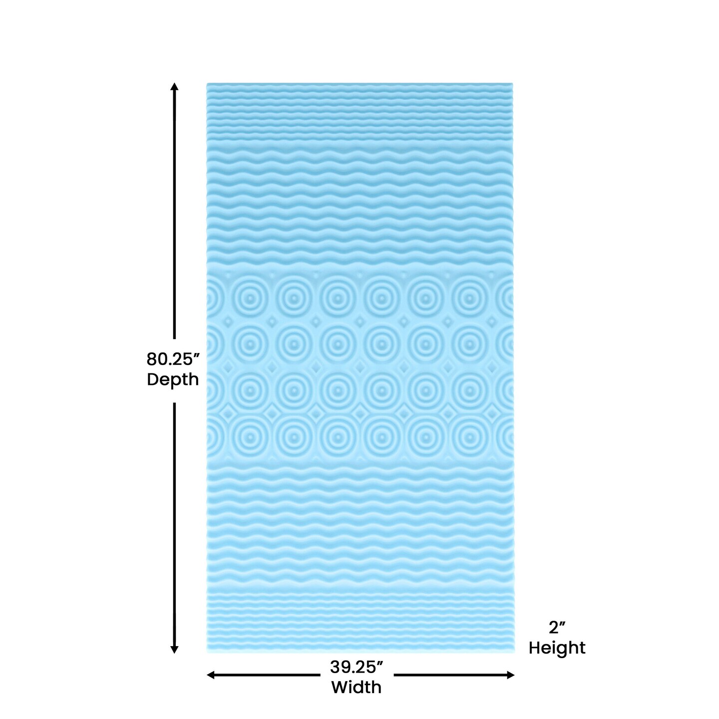 Emma and Oliver Astor Memory Foam Mattress Topper with Cooling Gel Infused, CertiPUR-US Certified Foam and 5-Zone Support