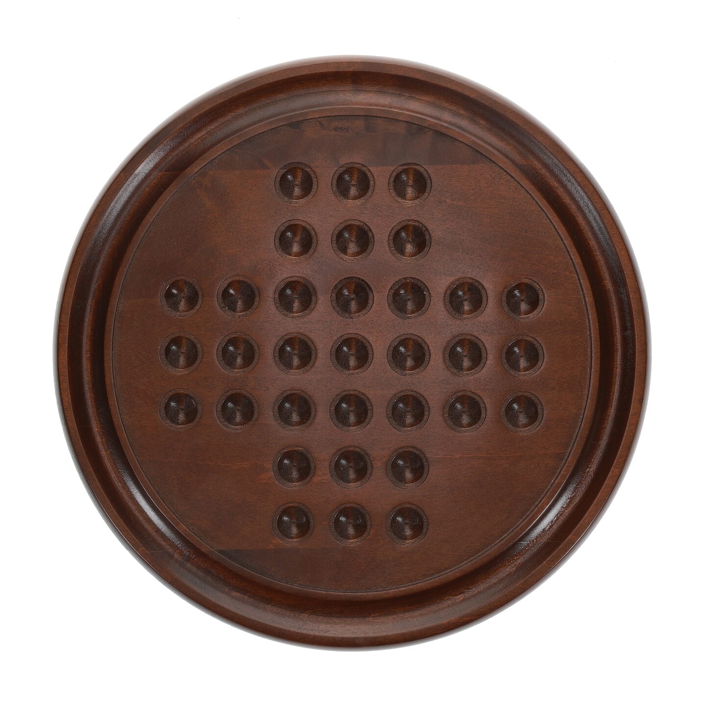 WE Games Marble Solitaire Game - Solid Maple Wood with Hand Blown Glass Marbles - 12 in. (Made in USA)