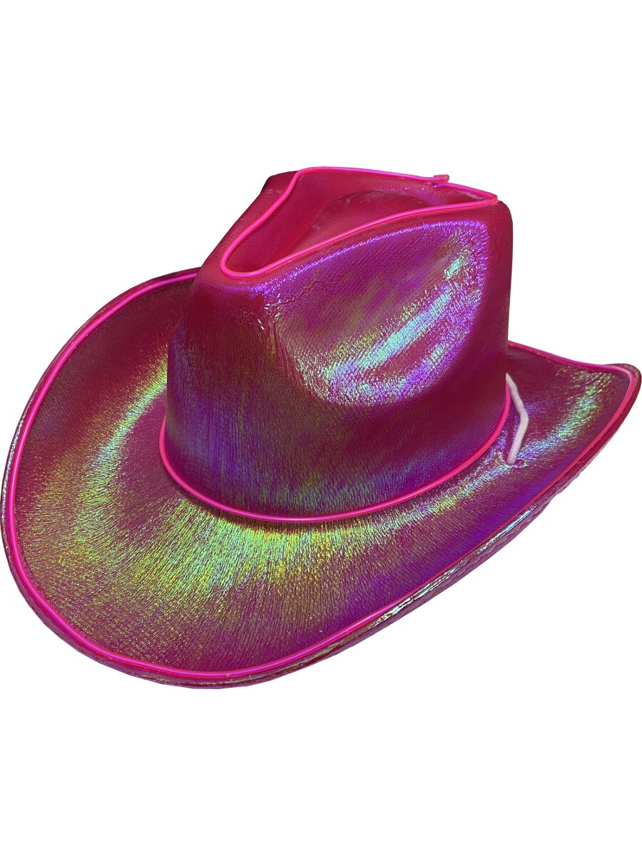 Adult's Pink Cowboy Hat With Party Wire Trim Costume Accessory