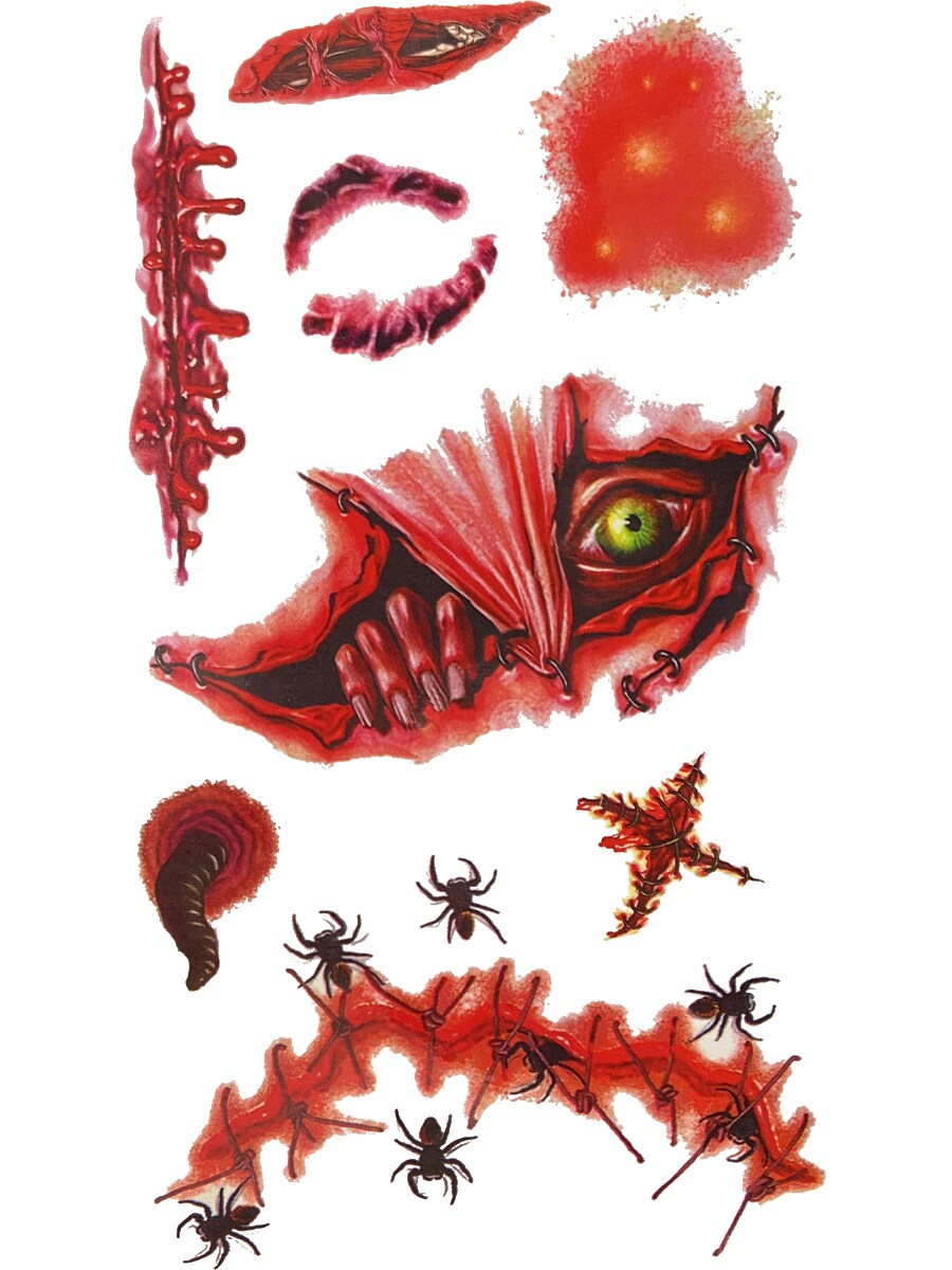 Horror Scars Sticker Tattoos Costume Accessory