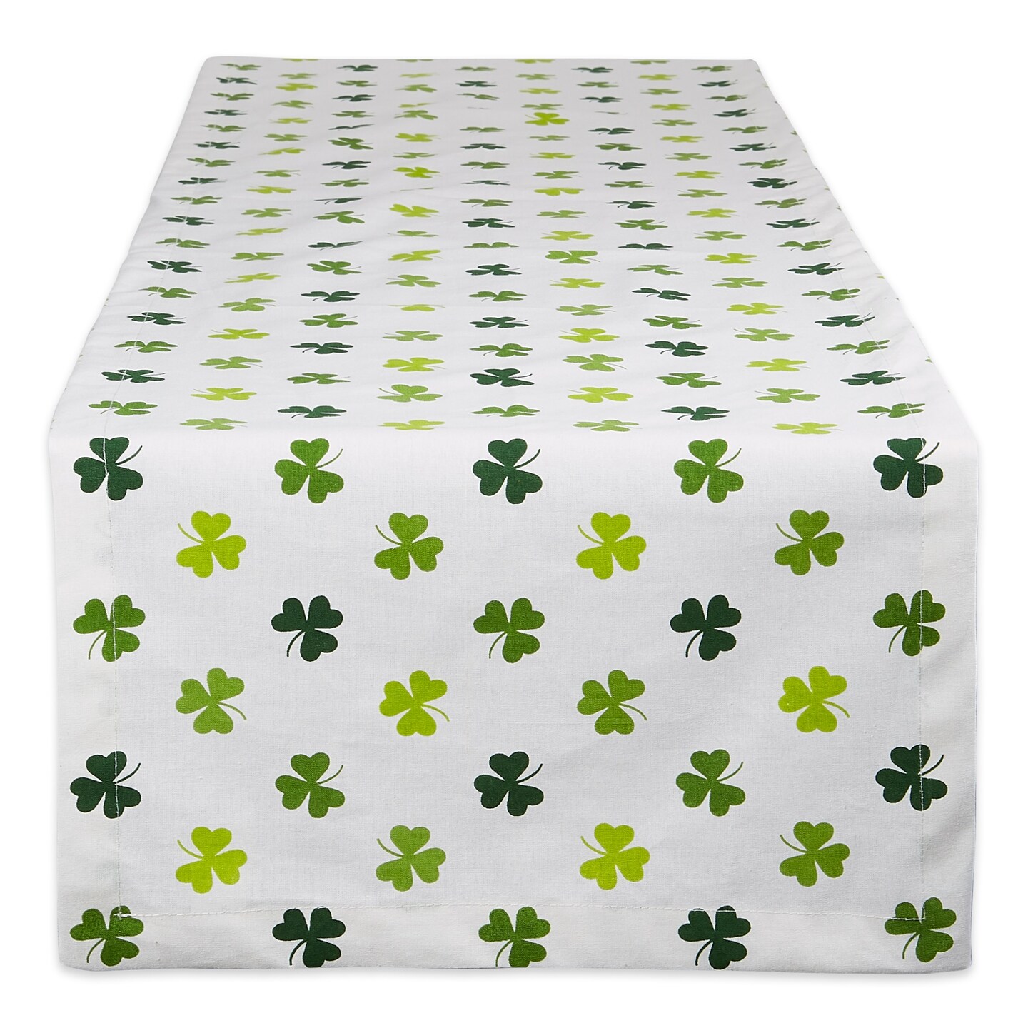 Contemporary Home Living Shamrock St Patrick&#x27;s Day Table Runner - 108&#x22; - Green and White