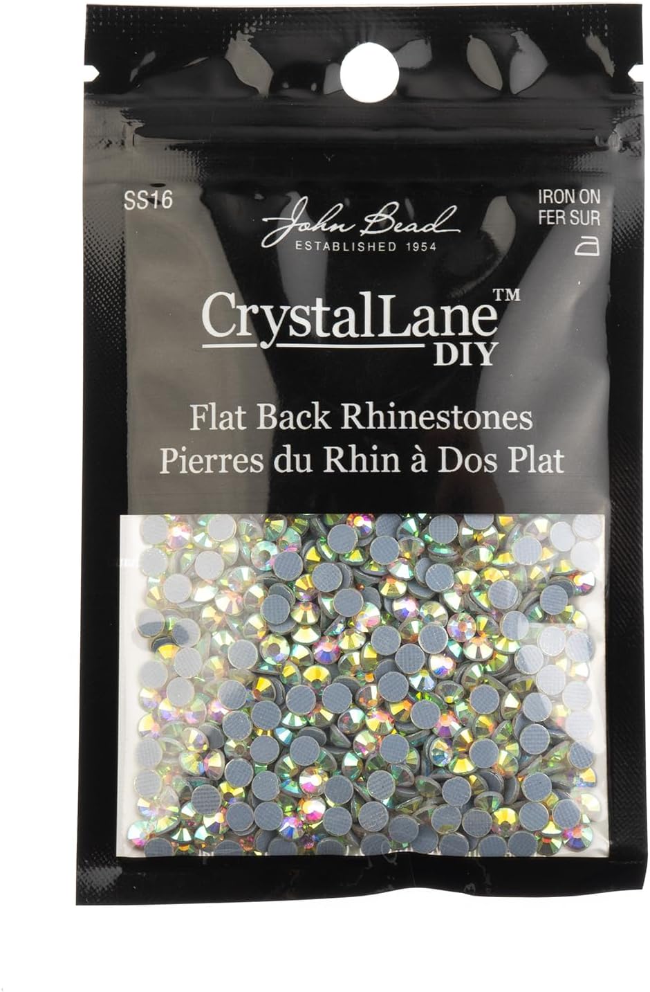 Crystal Lane DIY SS16 (4mm) Hot-fix Glass Flat Backs Rhinestones, 1440pcs