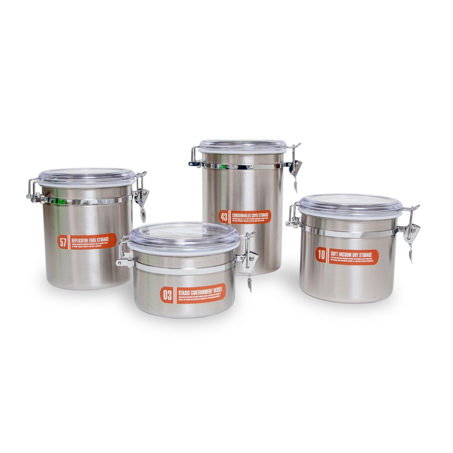 Star Trek: The Next Generation Stainless Steel Storage Jar Containers | Set of 4