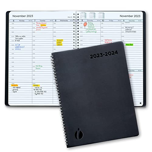 Academic Planner 2023-2024 - Hourly 2023-2024 Planner Weekly and Monthly - Appointment Book with Flexible Cover, Twin-Wire Binding - Simple Design for Productivity. June 2023 - July 2024-6.5 x 8.5