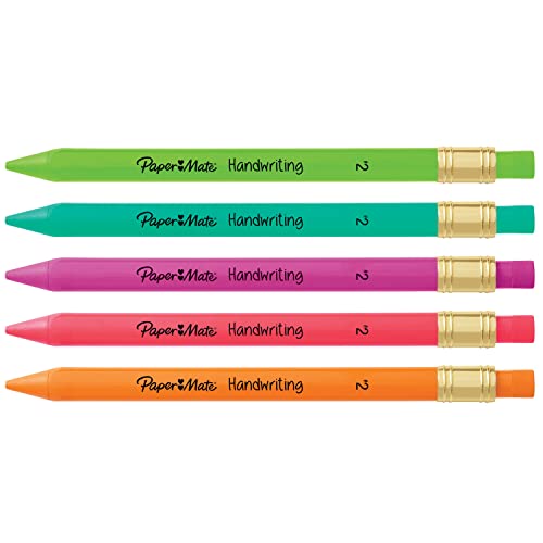 Paper Mate Handwriting Triangular Mechanical Pencil Set with Lead & Eraser Refills, 1.3mm, Fun Barrel Colors, 8 Count