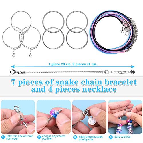 AIPRIDY Charm Bracelet Making Kit,DIY Craft for Girls, Unicorn Mermaid Crafts Gifts Set for Arts and Crafts for Girls Teens Ages 6-12 (125 Pieces)