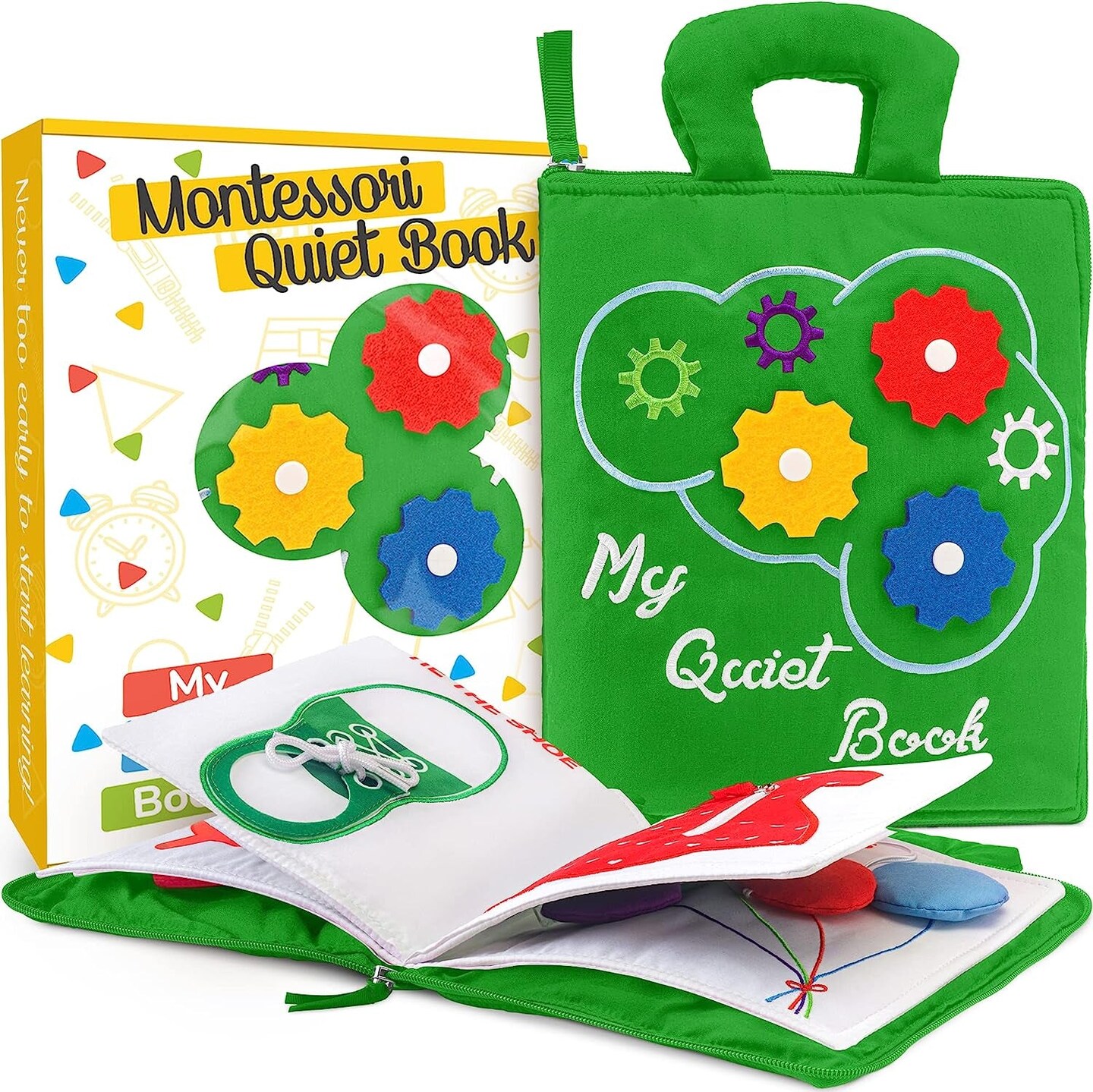 deMoca Quiet Book Montessori Toys for 1 2 3 Year Old, Preschool Busy Book  for Toddlers 1-3, Travel Road Trip Essentials Kids wit