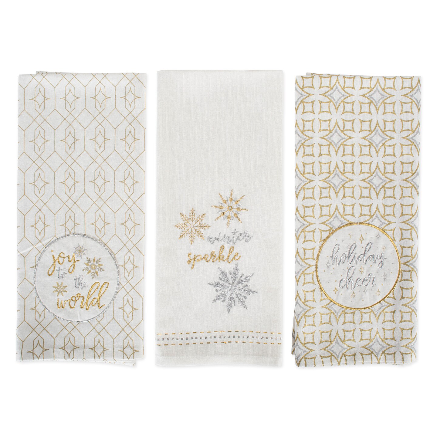 White and discount gold decorative towels