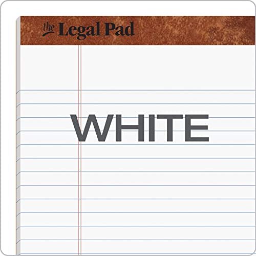 8.5 x 11 Legal Pads, 12 Pack, The Legal Pad Brand, Wide Ruled, White Paper, 50 Sheets Per Writing Pad, Made in the USA (7533)