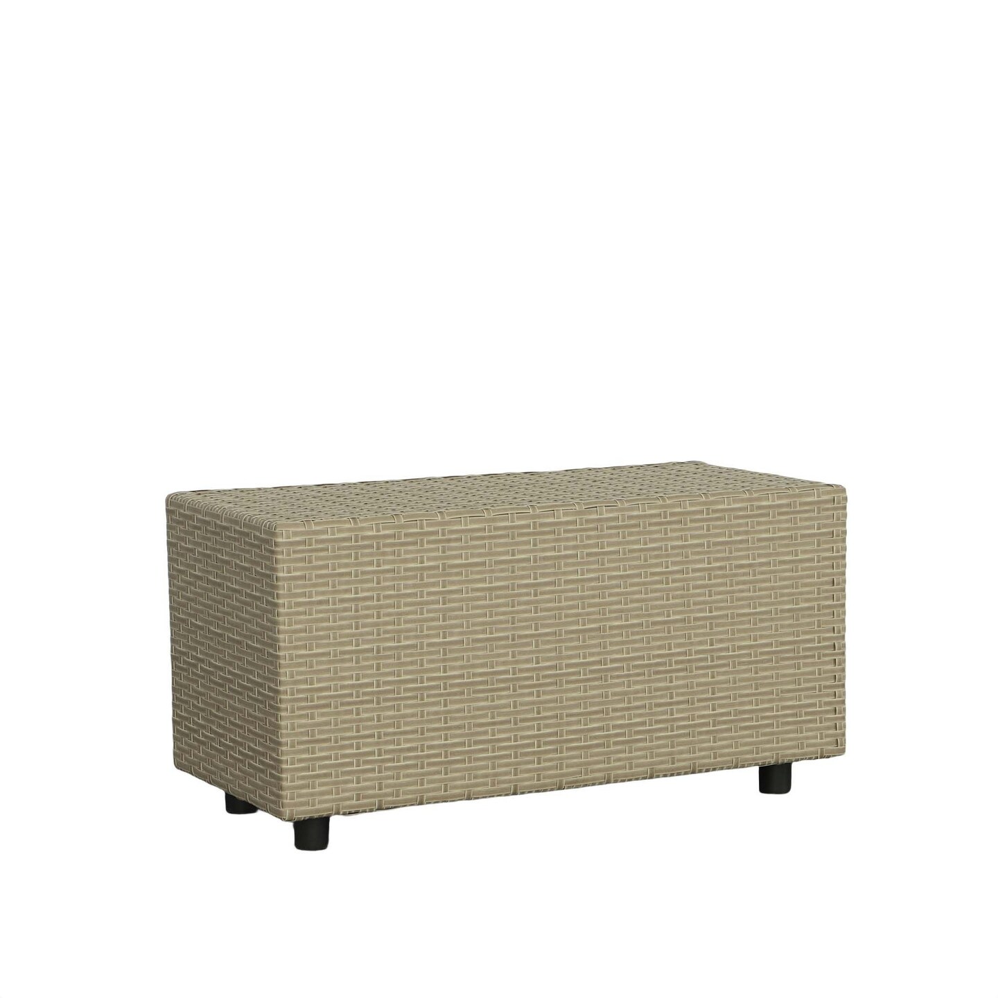 Contemporary Home Living Woven Resin Wicker Outdoor End Table - 35&#x22; - Brown